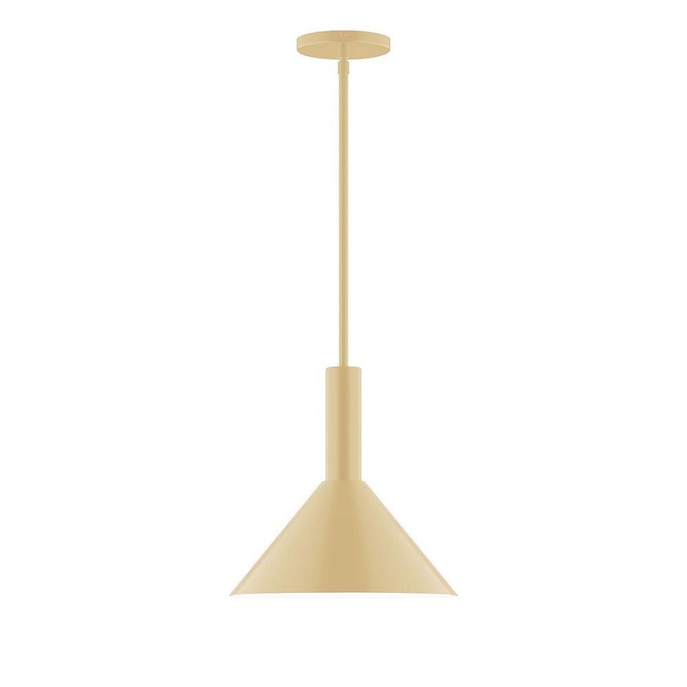 12" Stack Cone LED Stem Hung Pendant, Ivory