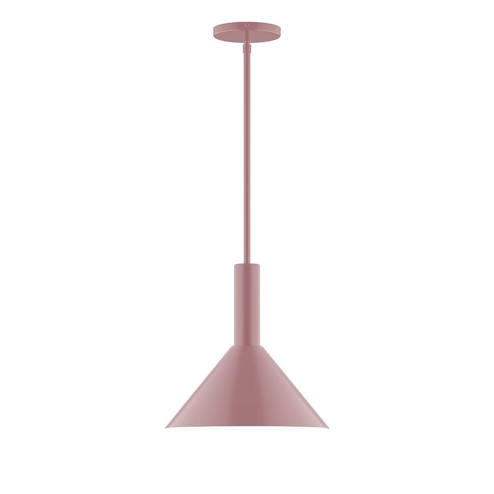 12" Stack Cone LED Stem Hung Pendant, Mauve