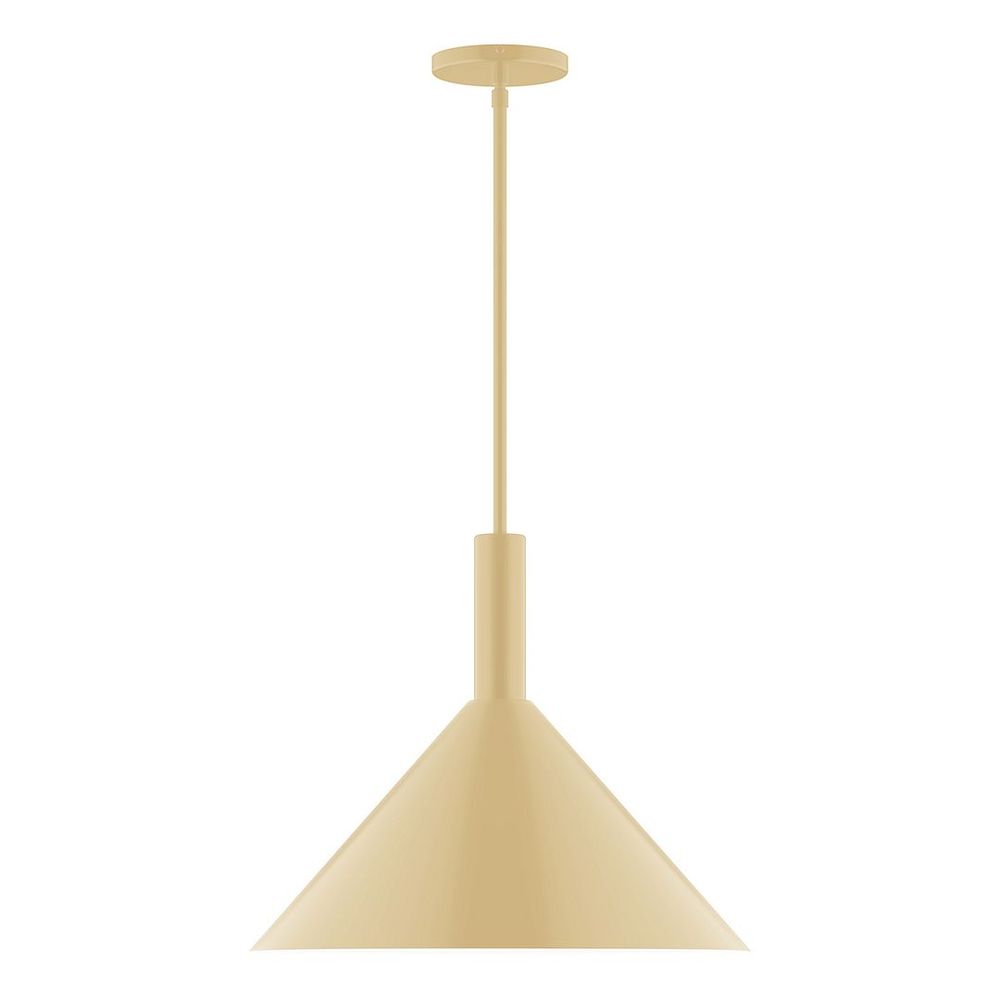 18" Stack Cone LED Stem Hung Pendant, Ivory