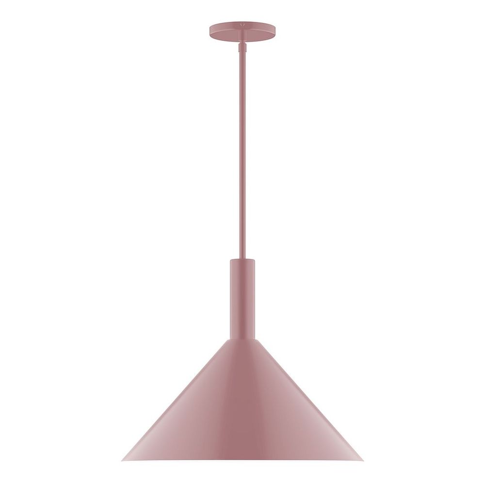 18" Stack Cone LED Stem Hung Pendant, Mauve