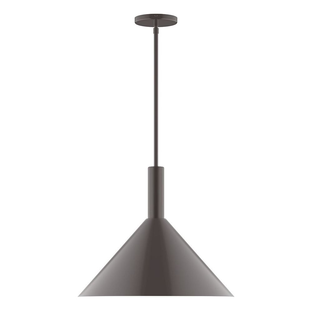 18" Stack Cone LED Stem Hung Pendant, Architectural Bronze