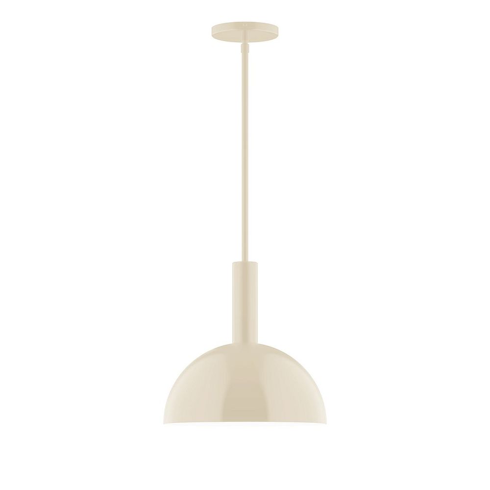 12" Stack Dome LED Stem Hung Pendant, Cream