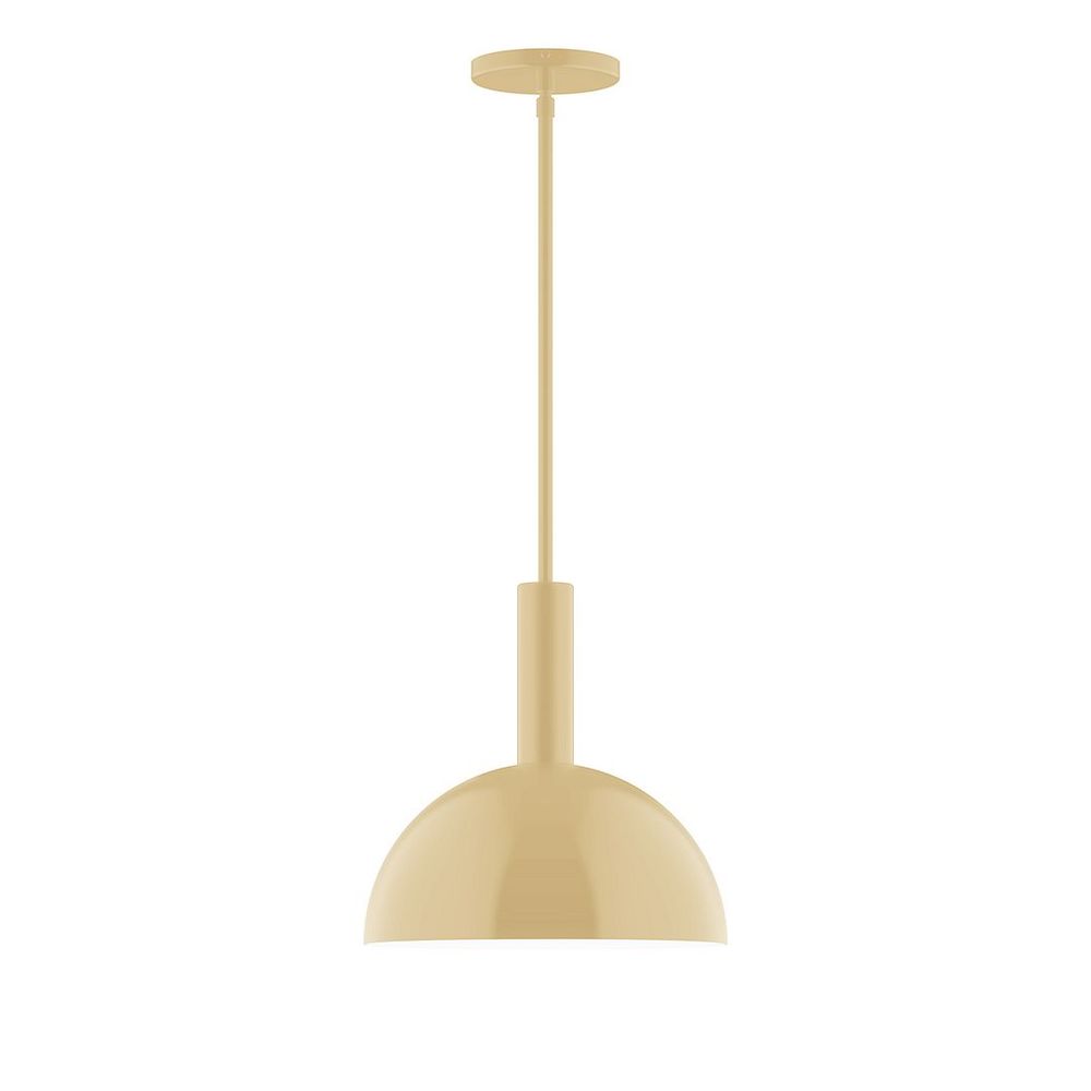 12" Stack Dome LED Stem Hung Pendant, Ivory