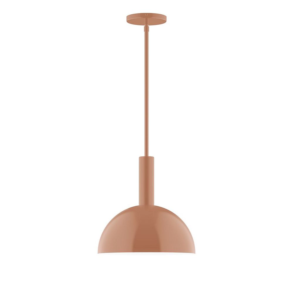 12" Stack Dome LED Stem Hung Pendant, Terracotta