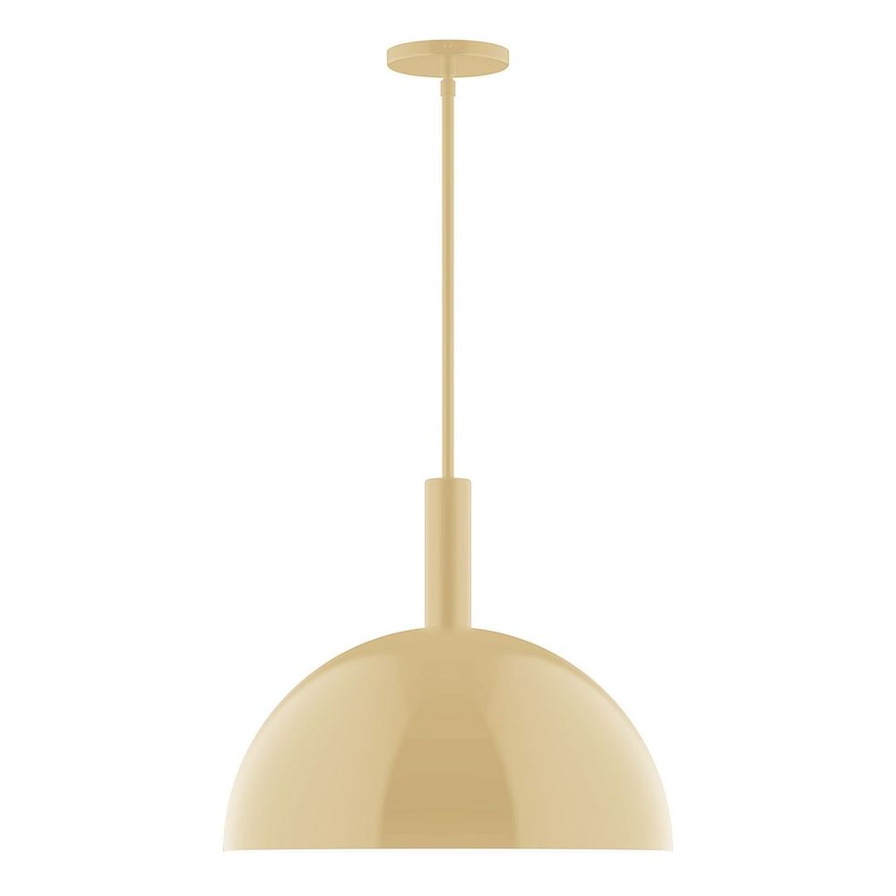 18" Stack Dome LED Stem Hung Pendant, Ivory