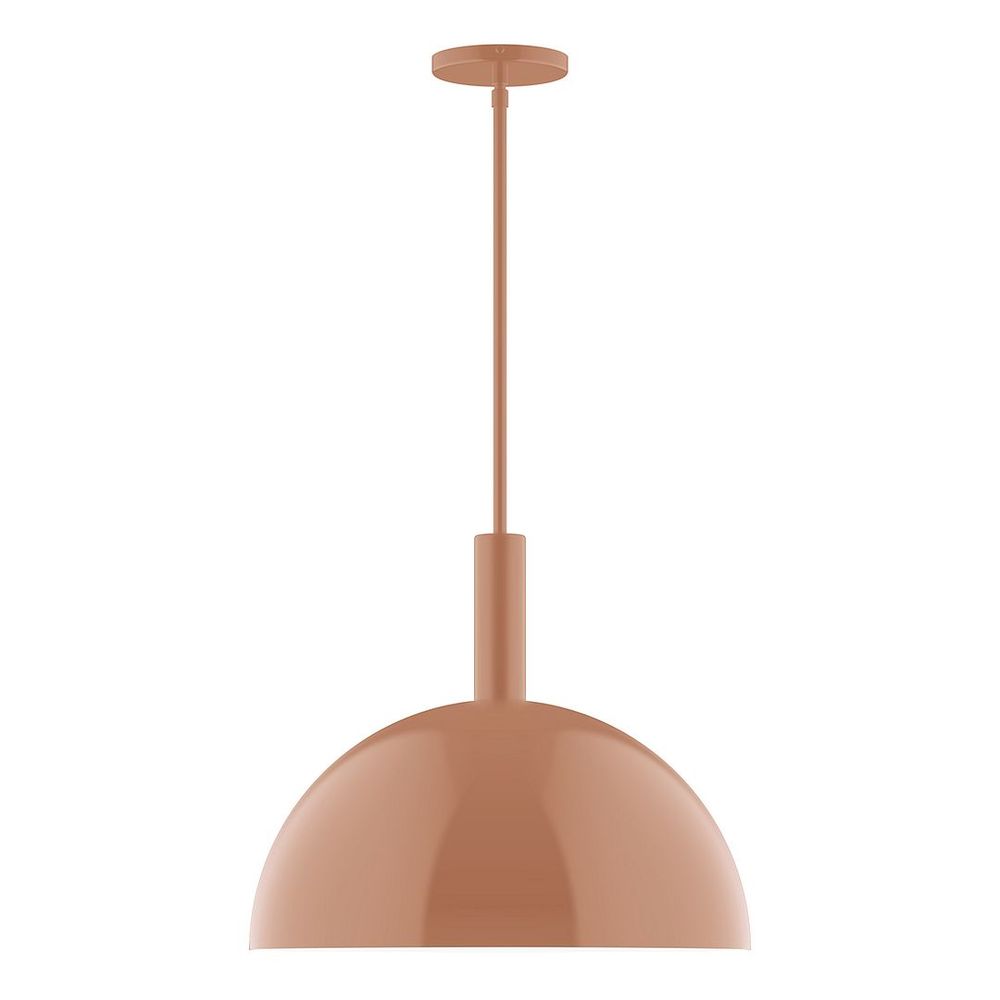 18" Stack Dome LED Stem Hung Pendant, Terracotta