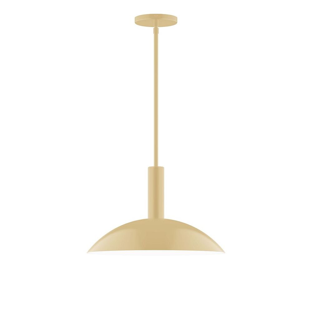 16" Stack Half Dome LED Stem Hung Pendant, Ivory