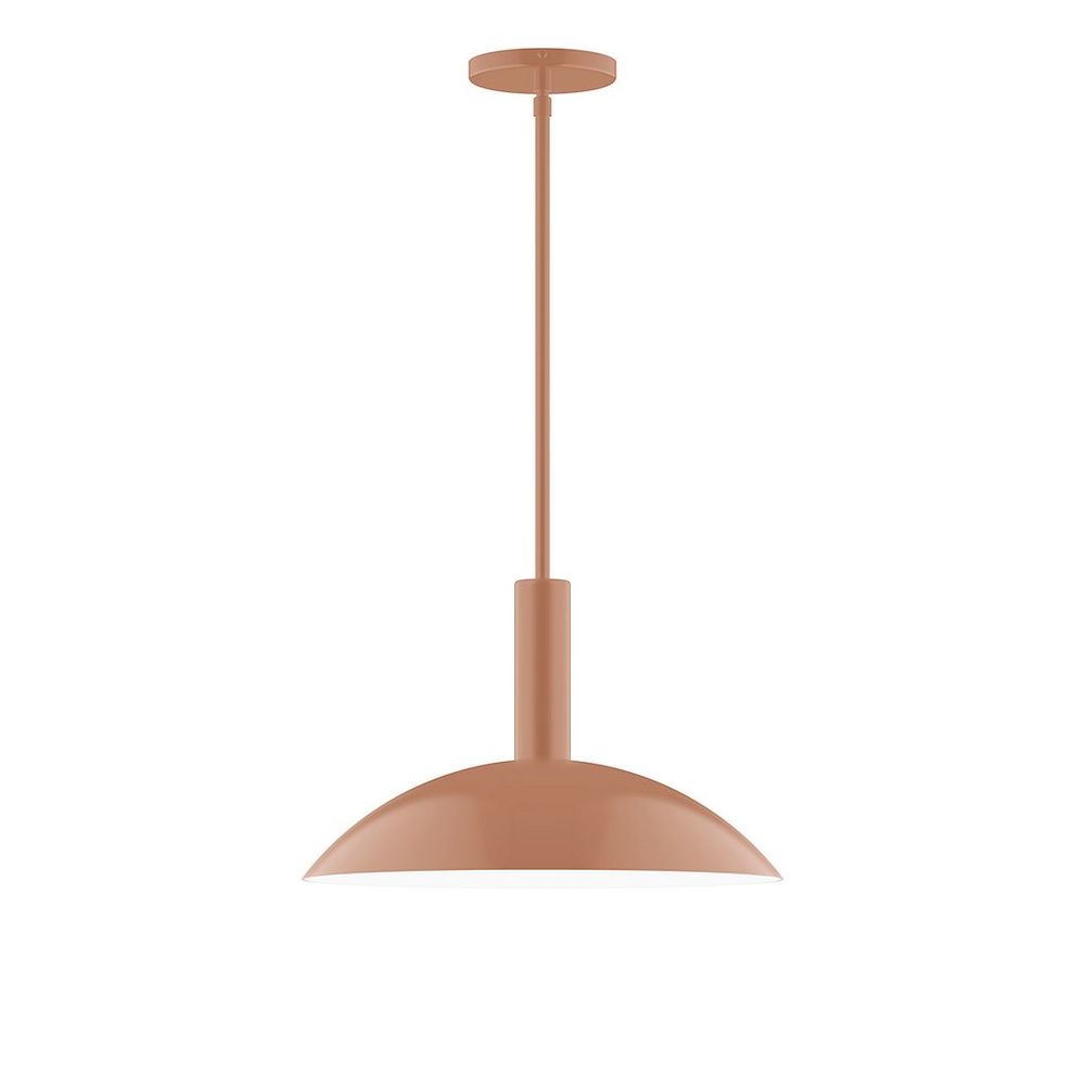 16" Stack Half Dome LED Stem Hung Pendant, Terracotta