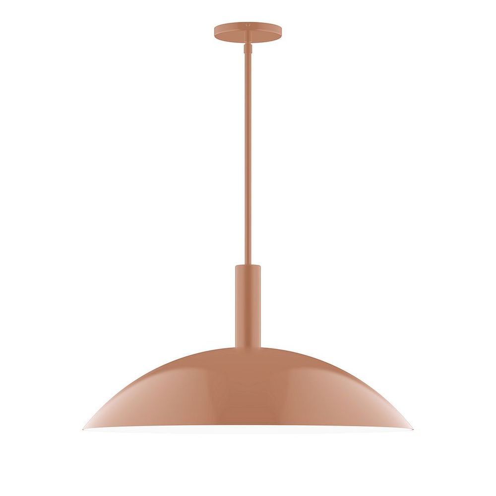 24" Stack Half Dome LED Stem Hung Pendant, Terracotta