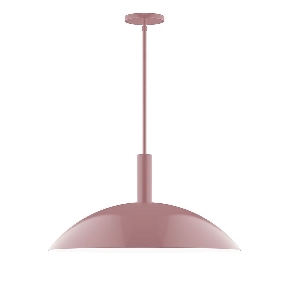 24" Stack Half Dome LED Stem Hung Pendant, Mauve