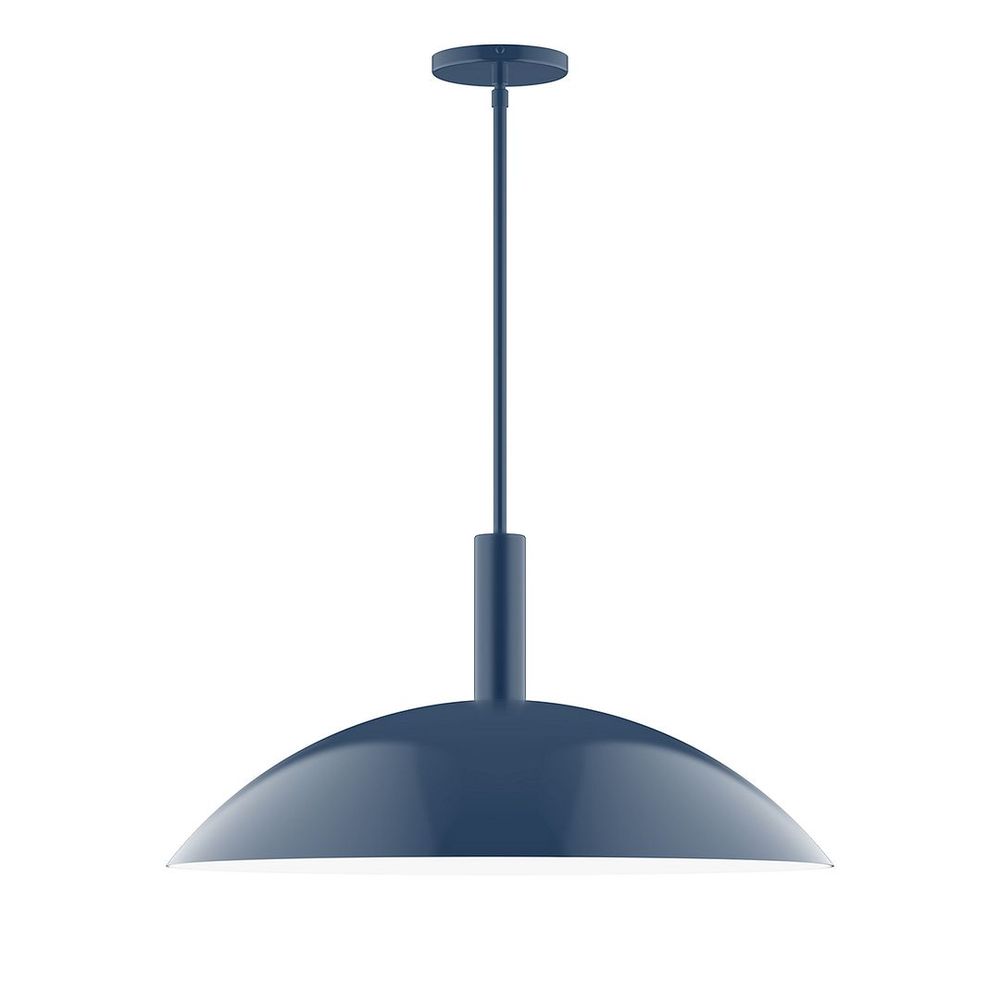 24" Stack Half Dome LED Stem Hung Pendant, Navy