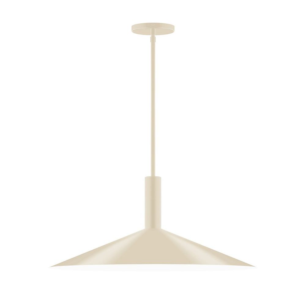 24" Stack Shallow Cone LED Stem Hung Pendant, Cream