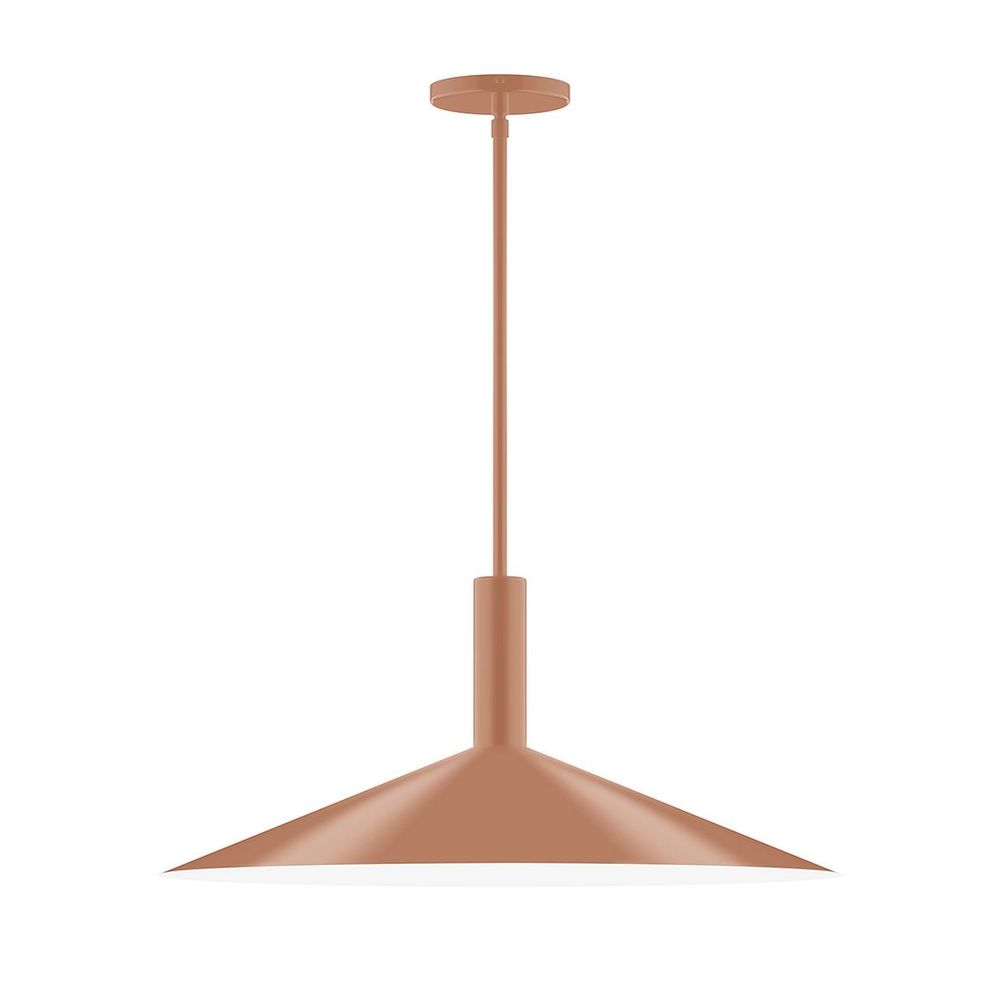 24" Stack Shallow Cone LED Stem Hung Pendant, Terracotta