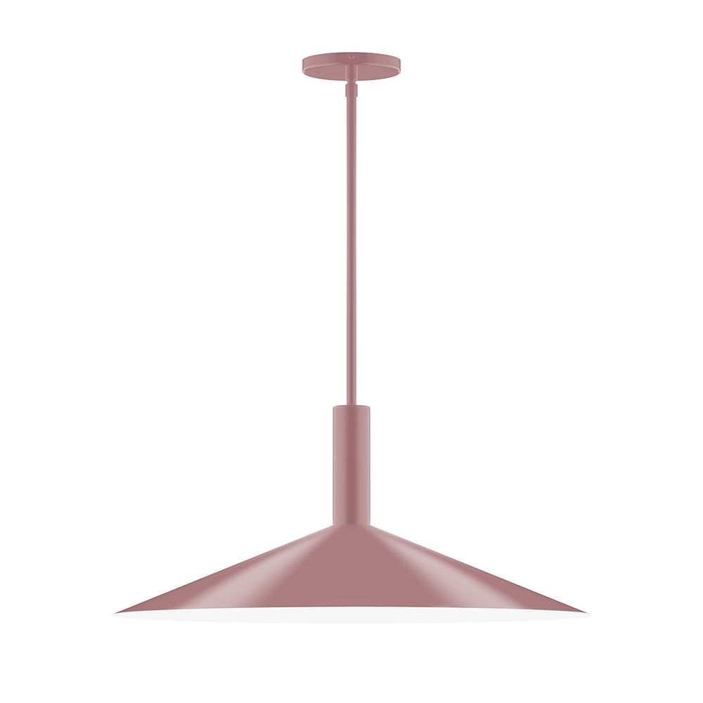 24" Stack Shallow Cone LED Stem Hung Pendant, Mauve