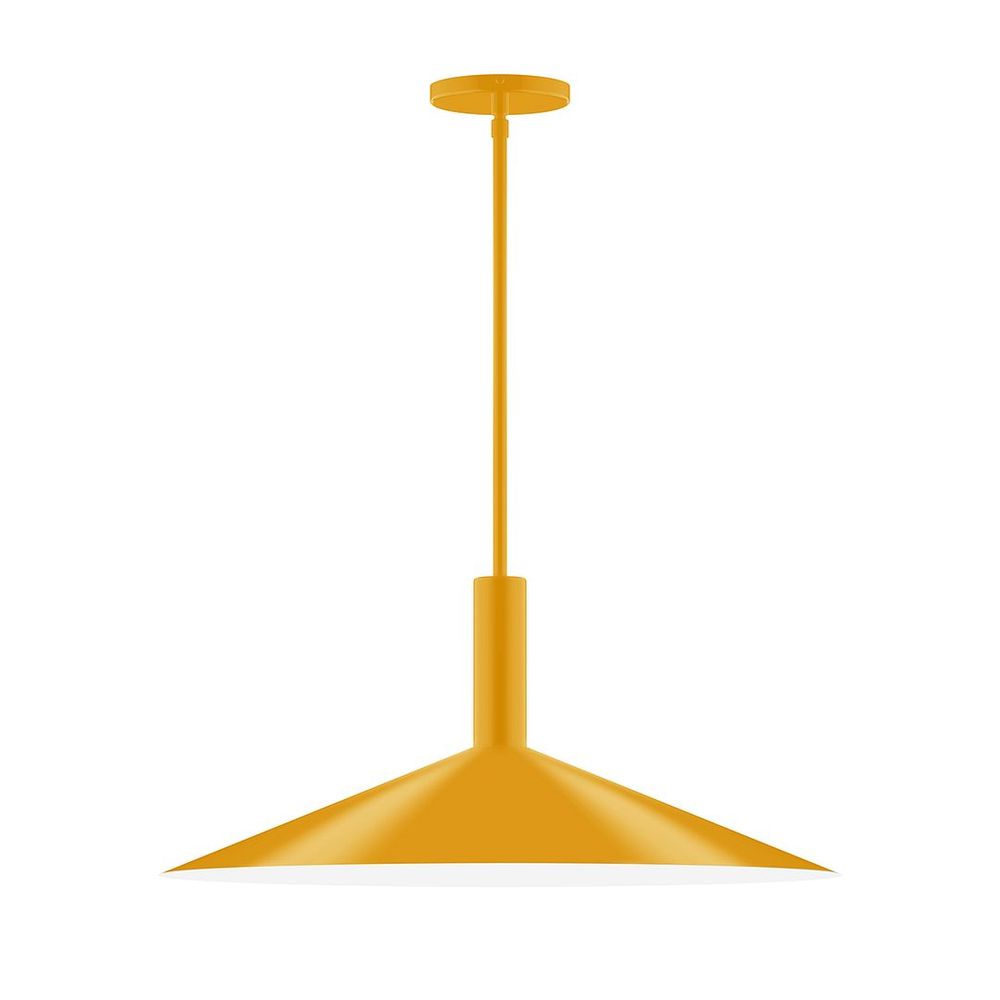 24" Stack Shallow Cone LED Stem Hung Pendant, Bright Yellow