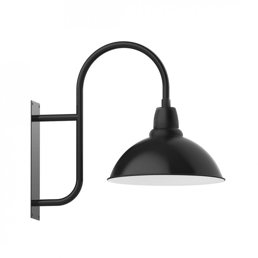 18" Cafe shade, LED Wall Mount light, Black