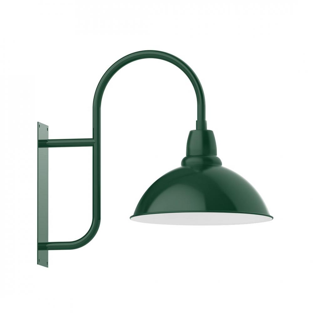 18" Cafe shade, LED Wall Mount light, Forest Green