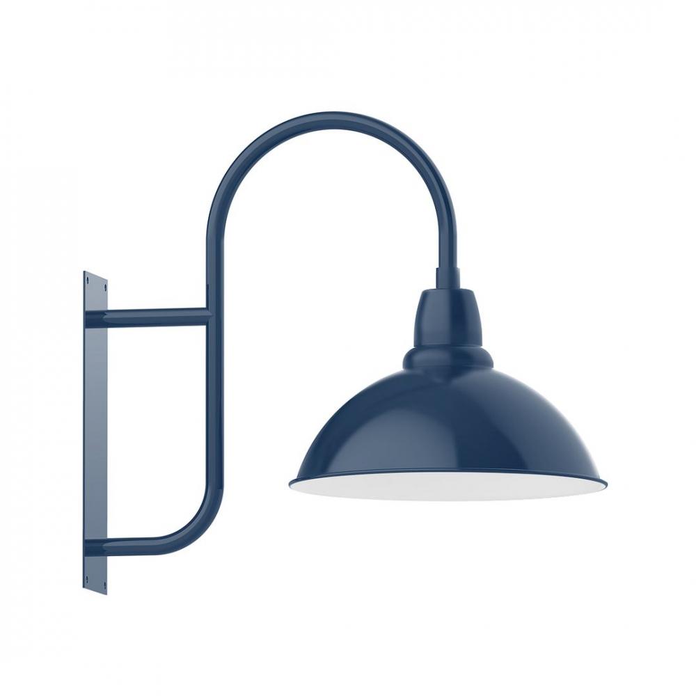 18" Cafe shade LED Wall Mount sconce with wire grill, Navy