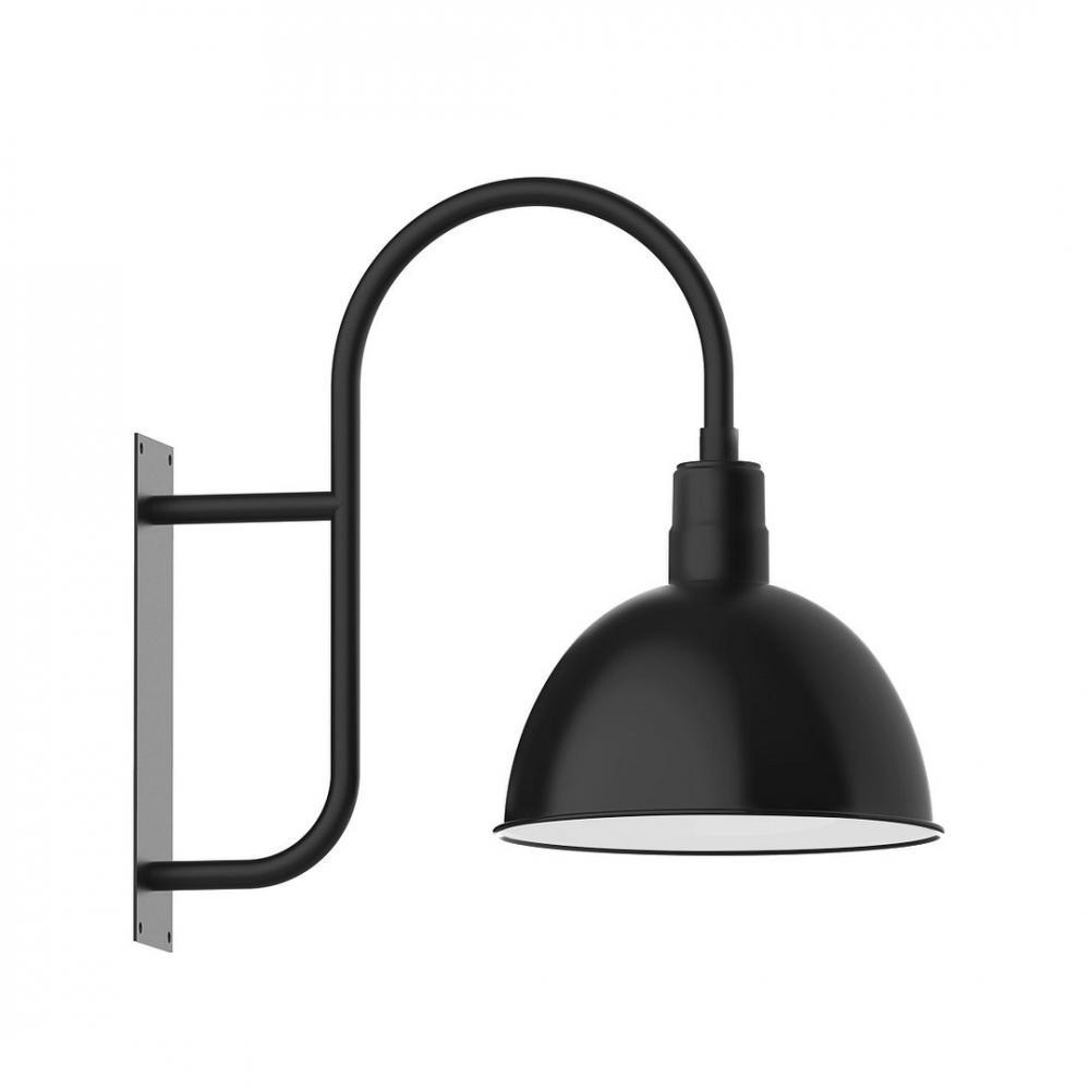 16" Deep Bowl shade, LED Wall Mount light, Black