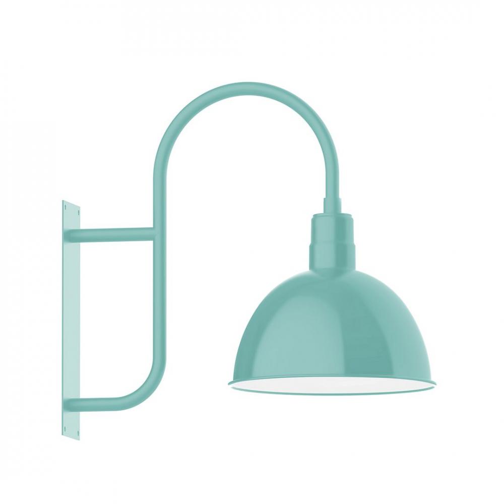 16" Deep Bowl shade, LED Wall Mount light, Sea Green