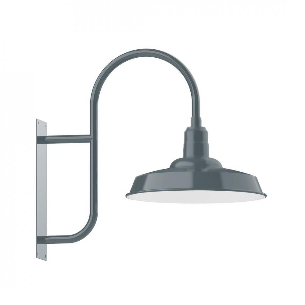 18" Warehouse shade, LED Wall Mount light, Slate Gray