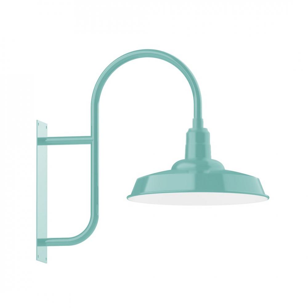 18" Warehouse shade, LED Wall Mount light, Sea Green