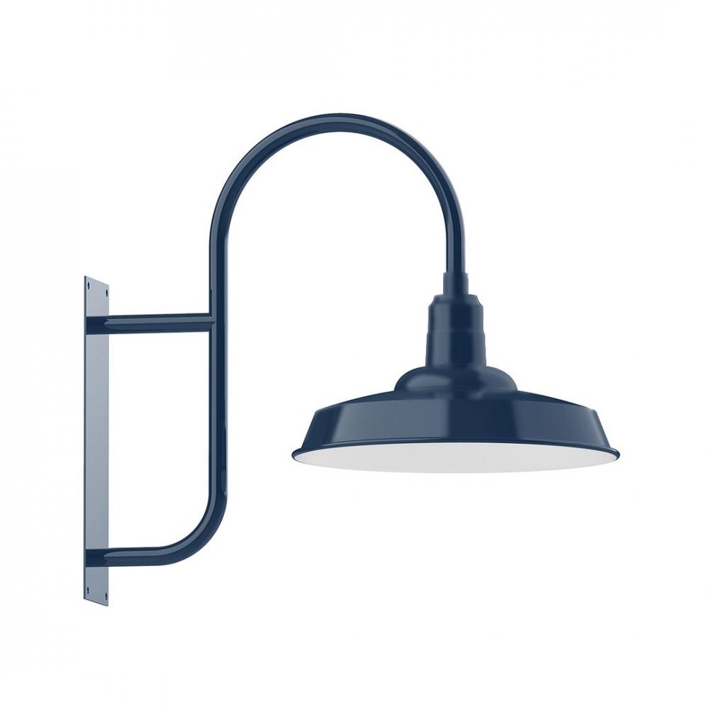 18" Warehouse shade, LED Wall Mount light, Navy