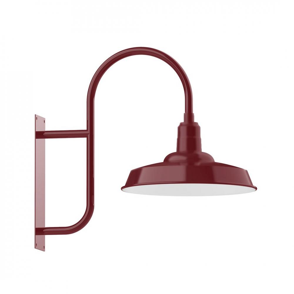 18" Warehouse shade, LED Wall Mount light, Barn Red