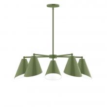 Montclair Light Works CHC415-22-L10 - 5-Light J-Series Chandelier, Fern Green