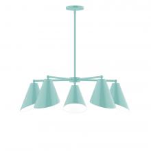 Montclair Light Works CHC415-48-L10 - 5-Light J-Series Chandelier, Sea Green