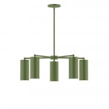 Montclair Light Works CHC418-22-L10 - 5-Light J-Series Chandelier, Fern Green