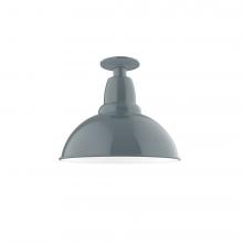 Montclair Light Works FMB106-40-G05 - 12" Cafe Flush Mount Light with clear glass and cast guard in Slate Gray