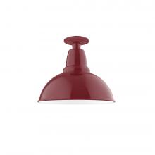 Montclair Light Works FMB106-55-W12 - 12" Cafe Flush Mount Light with wire grill in Barn Red