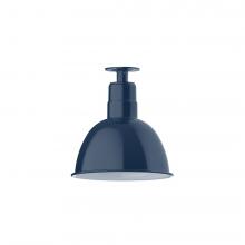 Montclair Light Works FMB116-50-W12-L12 - 12" Deep Bowl shade, LED Flush Mount ceiling light with wire grill, Navy