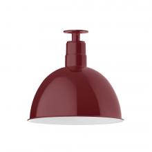 Montclair Light Works FMB117-55-L13 - 16" Deep Bowl shade, LED Flush Mount ceiling light, Barn Red