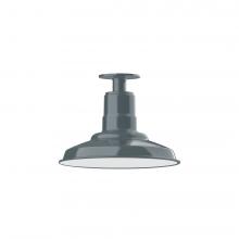 Montclair Light Works FMB182-40-L12 - 12" Warehouse shade, LED Flush Mount ceiling light, Slate Gray