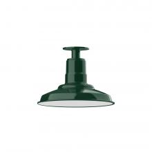 Montclair Light Works FMB182-42-L12 - 12" Warehouse shade, LED Flush Mount ceiling light, Forest Green