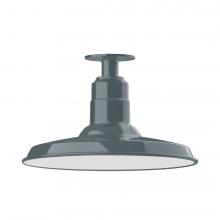 Montclair Light Works FMB183-40-L13 - 14" Warehouse shade, LED Flush Mount ceiling light, Slate Gray