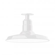 Montclair Light Works FMB183-44-L13 - 14" Warehouse shade, LED Flush Mount ceiling light, White