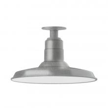 Montclair Light Works FMB183-49-L13 - 14" Warehouse shade, LED Flush Mount ceiling light, Painted Galvanized