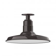 Montclair Light Works FMB183-51-L13 - 14" Warehouse shade, LED Flush Mount ceiling light, Architectural Bronze