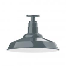 Montclair Light Works FMB184-40-W16-L13 - 16" Warehouse shade, LED Flush Mount ceiling light with wire grill, Slate Gray