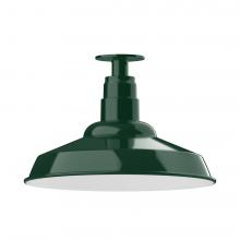 Montclair Light Works FMB184-42-L13 - 16" Warehouse shade, LED Flush Mount ceiling light, Forest Green