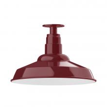 Montclair Light Works FMB184-55-W16-L13 - 16" Warehouse shade, LED Flush Mount ceiling light with wire grill, Barn Red