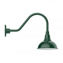 Montclair Light Works GNA105-42-B03-L10 - 8" Cafe shade, LED Gooseneck Wall mount, decorative canopy cover, Forest Green