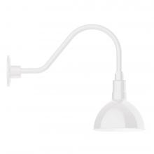 Montclair Light Works GNA114-44-L10 - 8" Deep Bowl shade, LED Gooseneck Wall mount, White