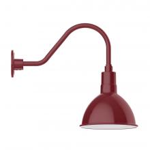 Montclair Light Works GNA115-55-L12 - 10" Deep Bowl shade, LED Gooseneck Wall mount, Barn Red