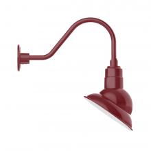 Montclair Light Works GNA120-55-B03-L12 - 10" Emblem shade LED Gooseneck Wall mount, decorative canopy cover, Barn Red