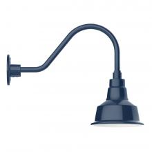 Montclair Light Works GNA180-50-W08-L10 - 8" Warehouse shade, LED Gooseneck Wall mount with wire grill, Navy