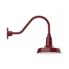 Montclair Light Works GNA181-55-L12 - 10" Warehouse shade, LED Gooseneck Wall mount, Barn Red